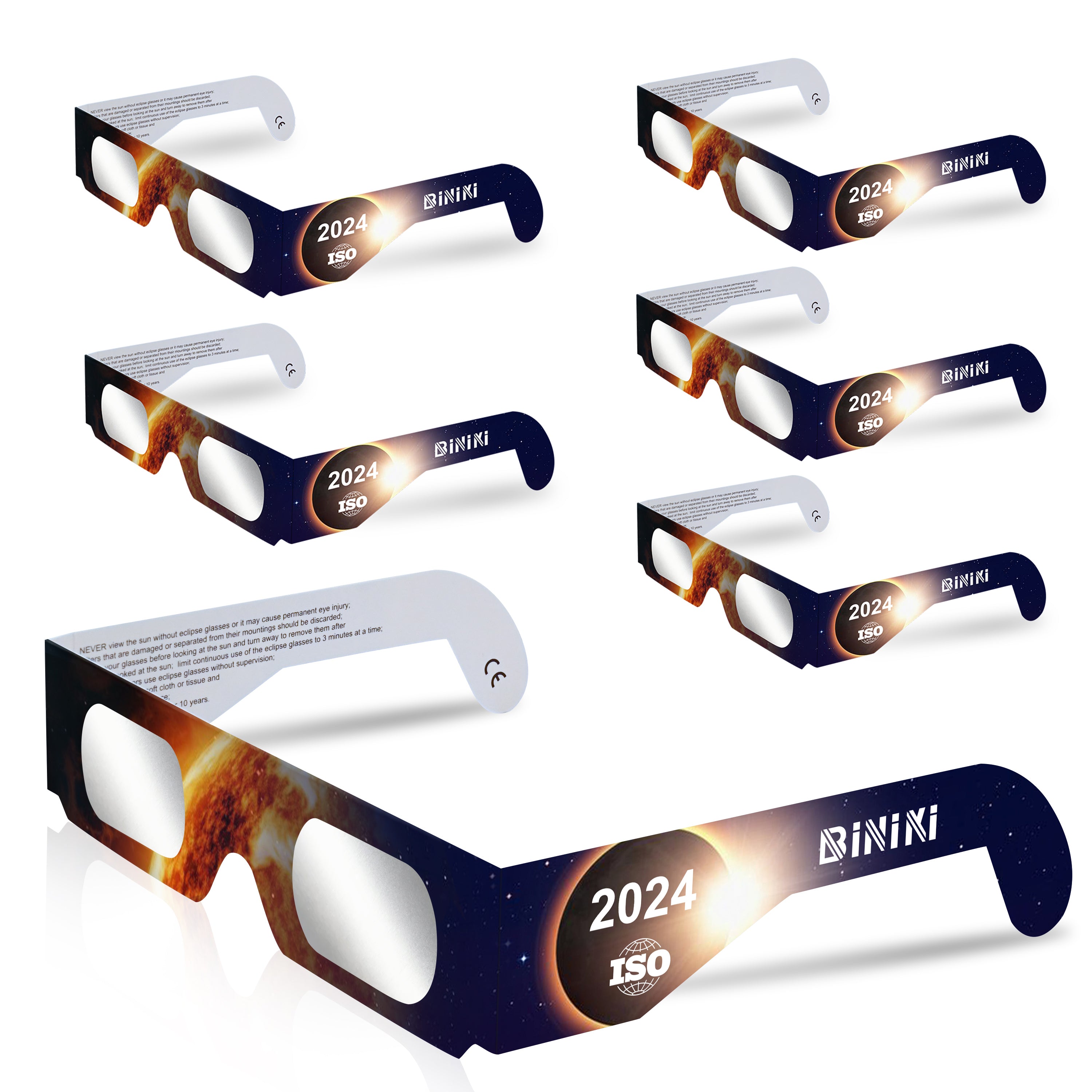 Biniki Solar Eclipse Glasses Approved 2024 CE & ISO Certified Safe S