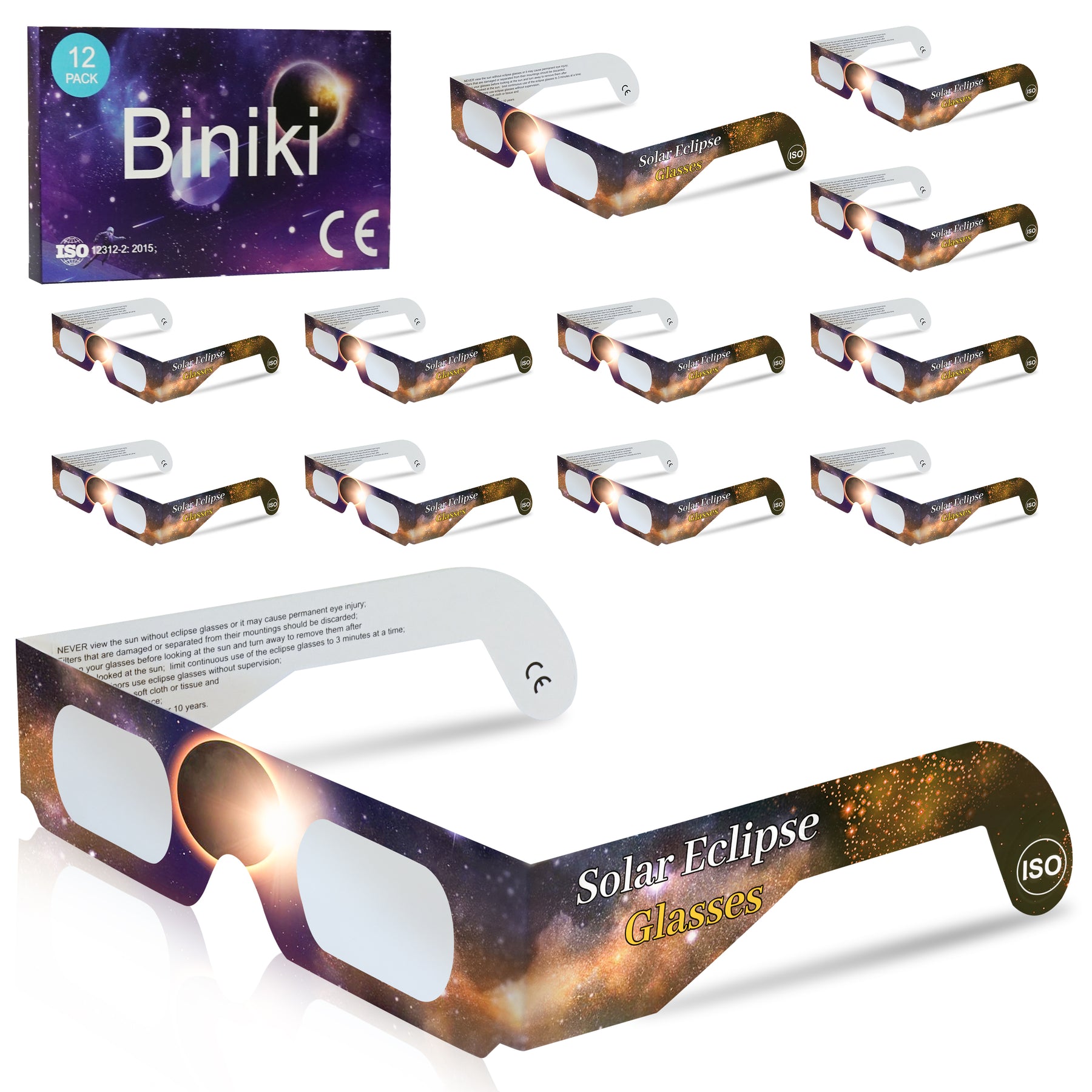 Paper Solar Eclipse GlassesCE and ISO Certified Eclipse Shade for Direct Sun Viewing